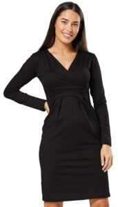 Zeta Ville Damen Langarm-Shirtkleid Elegantes Bleistiftkleid in den Größen 36-46, Modell 285z