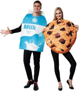 EraSpooky Erwachsenen Milch und Kekse Cosplay Kostüm Lustiges Partyoutfit für Halloween