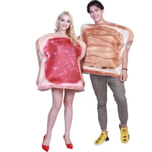 EraSpooky Halloween Kostüm Lebensmittel Marmelade Röstbrot Toast für Erwachsene - Herren und Damen - Karneval und Fasching
