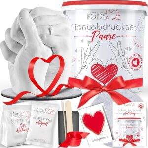 GipsME – DAS ORIGINAL - 3D Handabdruck Set für Paare – Gipsabdruck der Hände - Geschenke für Partner und Pärchen für Frauen und Männer zum Valentinstag, Hochzeitstag, Jahrestag