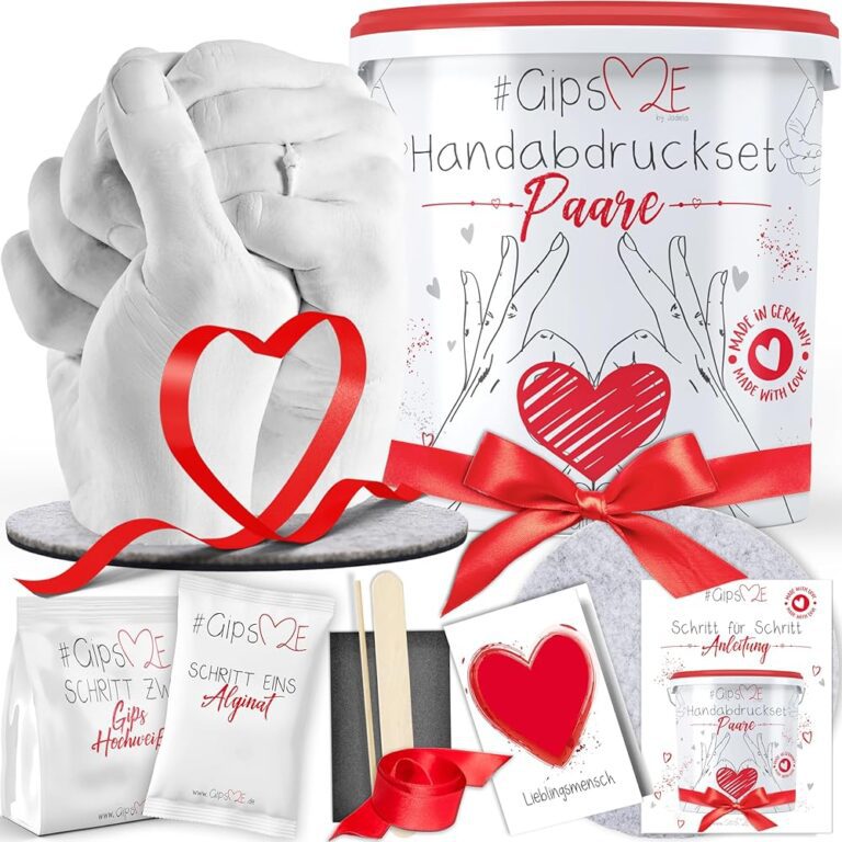 GipsME – DAS ORIGINAL - 3D Handabdruck Set für Paare – Gipsabdruck der Hände - Geschenke für Partner und Pärchen für Frauen und Männer zum Valentinstag, Hochzeitstag, Jahrestag