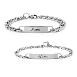 Gravierte Partnerarmbänder | Individuell gestaltbare Armbänder | Armband mit persönlicher Gravur | Freundschaftsarmband | Pärchen-Armband | Personalisierbares Partnerarmband aus...