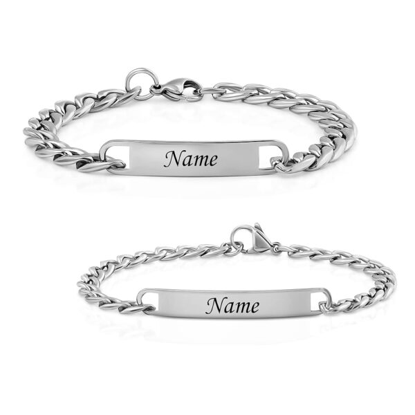 Gravierte Partnerarmbänder | Individuell gestaltbare Armbänder | Armband mit persönlicher Gravur | Freundschaftsarmband | Pärchen-Armband | Personalisierbares Partnerarmband aus...