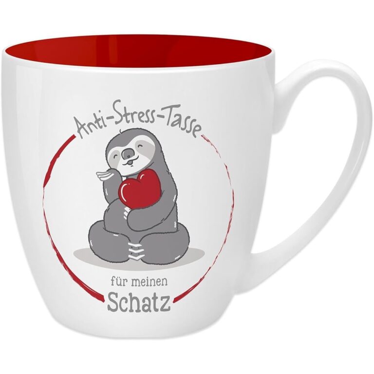 GRUSS & CO Anti-Stress-Tasse mit Motiv 'den Schatz' | Spruchtasse, 45 cl, New Bone China | Geschenkidee für Sie | 45520