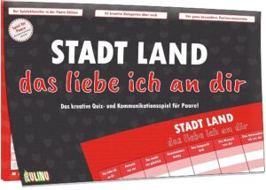 Kulinu Stadt, Land, das liebe ich an dir - Paar-Spiel - Geschenke für Partner zum Jahrestag - Geschenkideen für ihn und sie - 100% Made in Deutschland