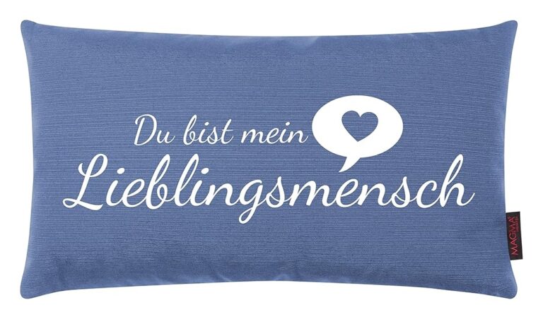 Magma Kissen Lieblingsmensch in Blau, 30x50 cm, Made in Germany
