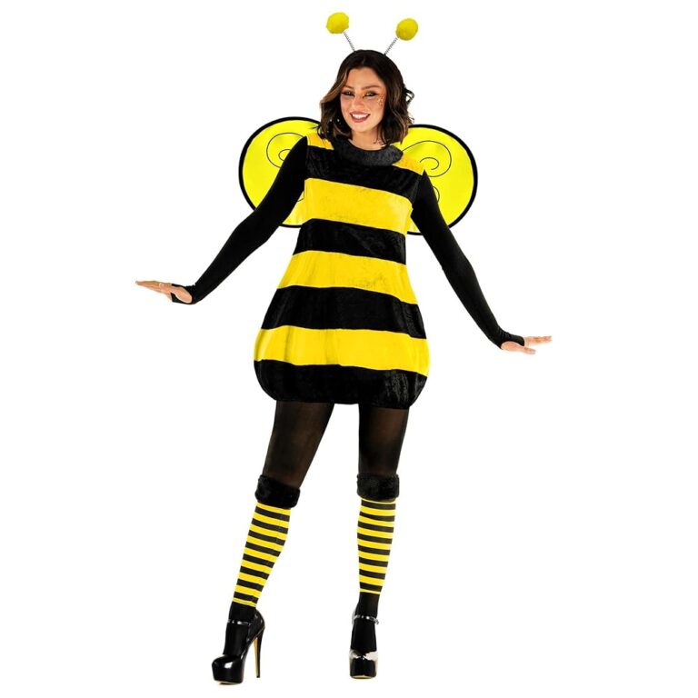 Morph Bienenkostüm für Damen, Erwachsene Biene Kostüm, Bienen Outfit für Frauen, Kostüm für Erwachsene Biene, Bienenanzug, Biene Kostüm in 6 Größen verfügbar