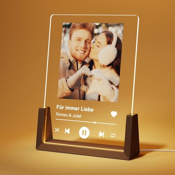 Personalisierte Spotify Glas Geschenkideen für Valentinstag – Einzigartige Präsente für Frauen, Männer und Paare, Fotogeschenke für Geburtstage