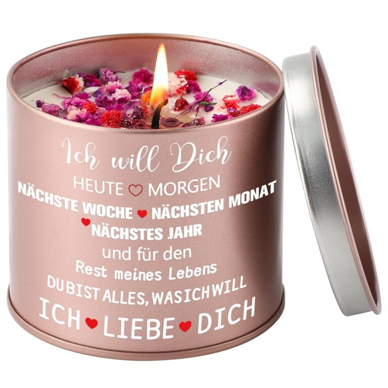 PRSTENLY Geschenk zum Jahrestag für Sie: 9OZ Lavendelkerze mit 'Ich liebe Dich' – Valentinstag, Hochzeitstag und Weihnachtsgeschenk für Partner, Ehefrau, Freundin