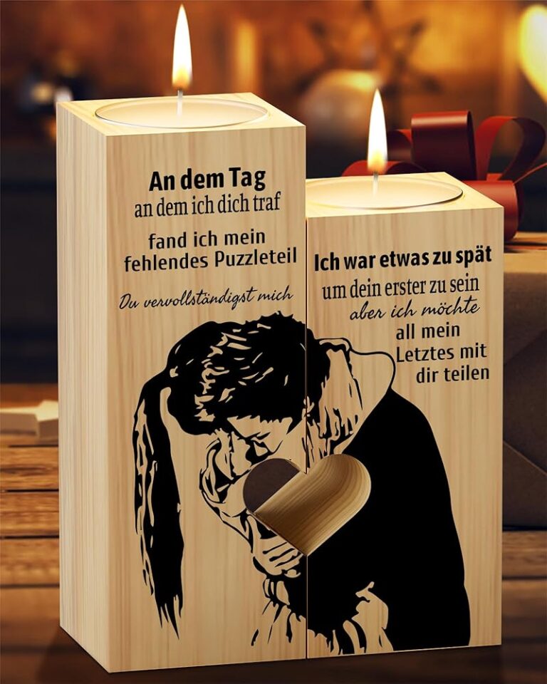 PRSTENLY Jubiläumsgeschenk für Ihn und Sie – Kerzenständer mit 'Ich Liebe Dich' für Männer und Frauen, ideales Valentinstags- und Hochzeitstagsgeschenk für Paare, Ehefrau und...