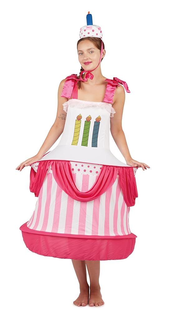 P'tit Clown 86899 Damenkostüm Geburtstagstorte – Einheitsgröße – Bunt