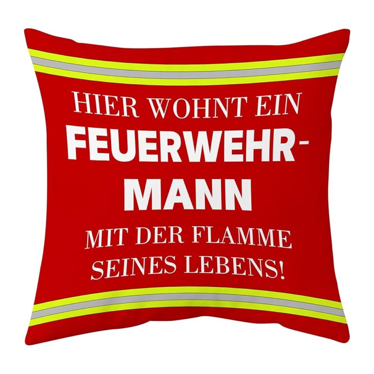 Shoppawhile Feuerwehrgeschenke für Männer – Lustiger Kissenbezug 45x45 cm für Erwachsene zum Geburtstag