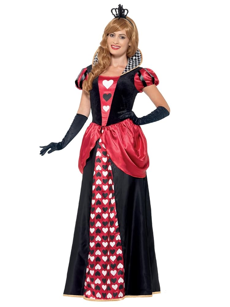 Smiffys - Rotes Königinnenkostüm für Damen mit Kleid und Krone