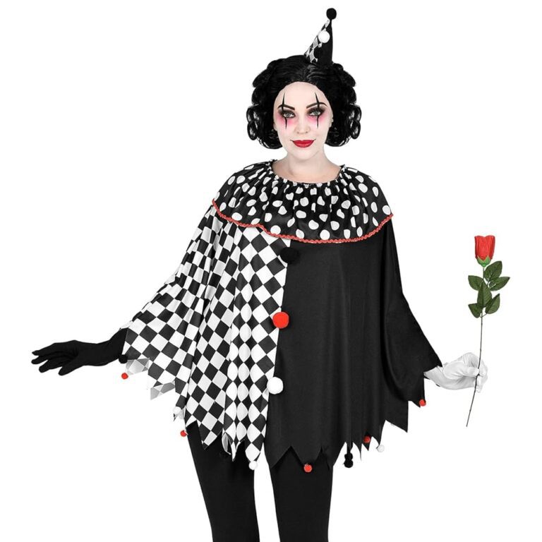 W WIDMANN MILANO Karnevalsmode - Harlekin Kostüm, Poncho, Zirkus, Clown, Mottoparty