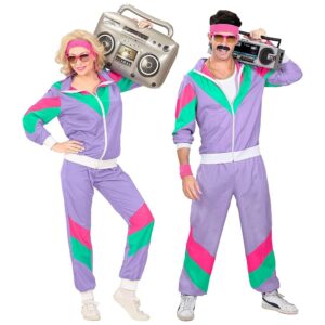 W WIDMANN MILANO Party Mode - 80er Jahre Kostüm Trainingsanzug, Jogginganzug, Bad Taste Outfit, Faschingskostüm
