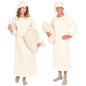 W WIDMANN MILANO Party-Mode - Nostalgisches Nachthemd mit Schlafmütze für Schlafwandler, Pyjama, Schlafanzug, Bommelmütze, Mottoparty, Karneval und Fasching