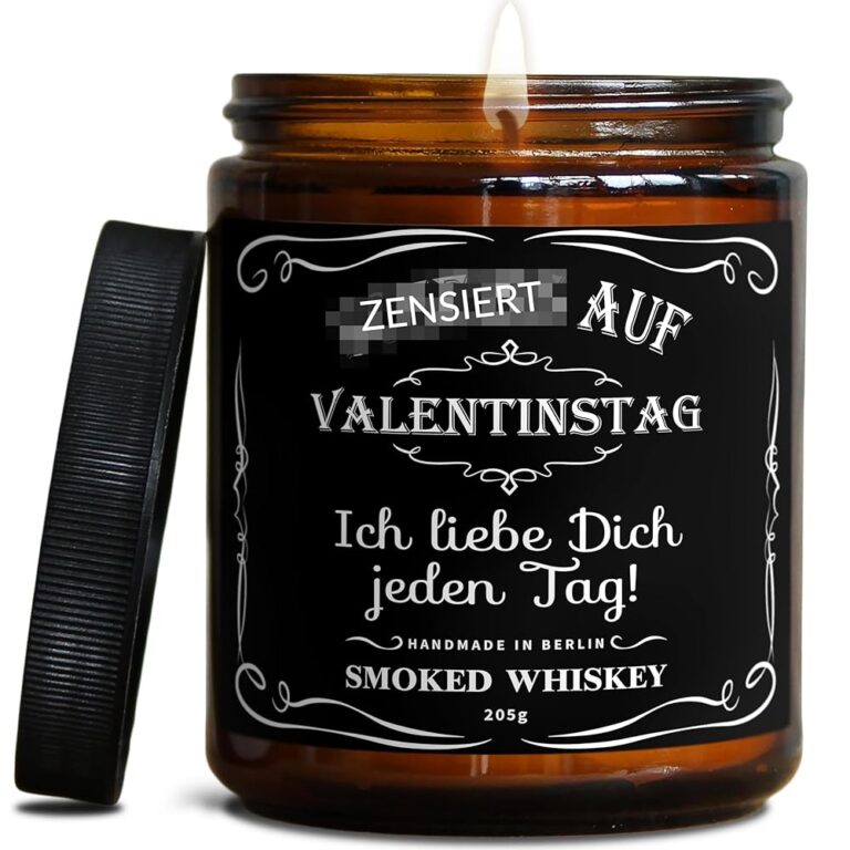 Whiskey Duftkerze – Valentinstag Spezial | Originelles Geschenk für Ihn | Handgefertigt in Deutschland | In schöner Geschenkverpackung | Geschenkidee für Männer, Partner,...