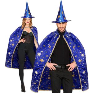 WIDMANN MILANO PARTY FASHION - Kostüm für Erwachsene als Zauberer, inklusive Umhang (85 cm) und Hut, ideal für Magier und Hexen