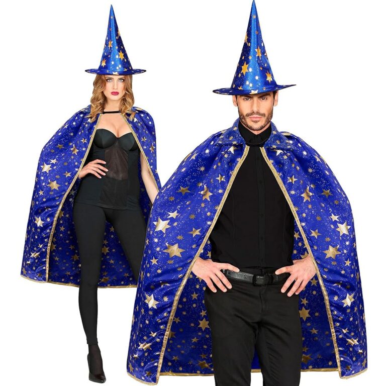 WIDMANN MILANO PARTY FASHION - Kostüm für Erwachsene als Zauberer, inklusive Umhang (85 cm) und Hut, ideal für Magier und Hexen