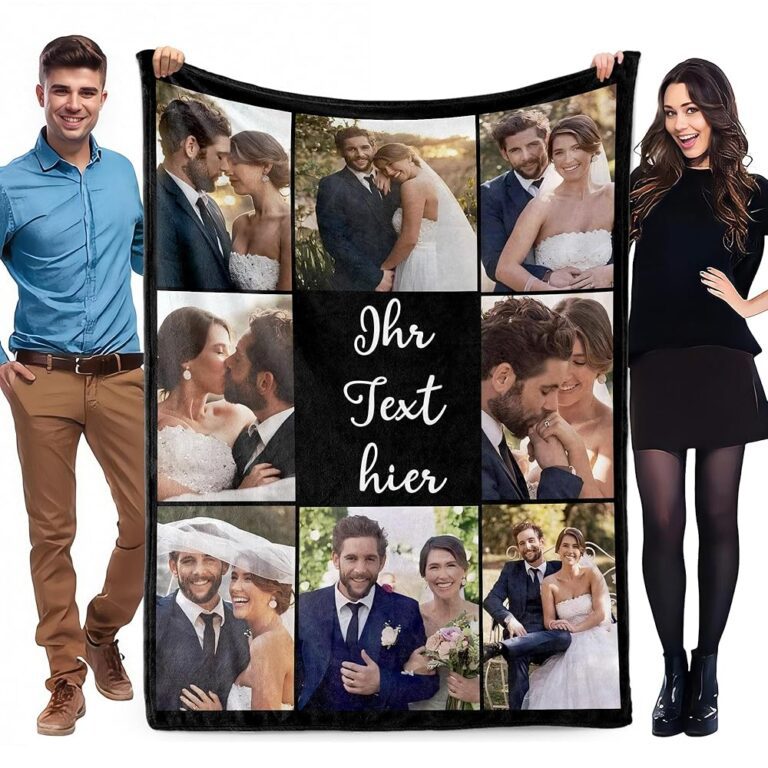 WMDIY Personalisierte Fotodecke – Kuscheldecke mit individuellem Foto und Namen, ideale Geschenkidee für Valentinstag, Weihnachten und Geburtstage für die Freundin
