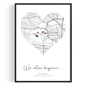 Wo alles begann: Personalisierte Geschenk-Koordinaten für Frauen – Perfekt als Jahrestagsgeschenk für ihn und sie – Ideales Geschenk für Partner und Freundinnen