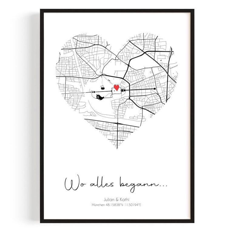 Wo alles begann: Personalisierte Geschenk-Koordinaten für Frauen – Perfekt als Jahrestagsgeschenk für ihn und sie – Ideales Geschenk für Partner und Freundinnen