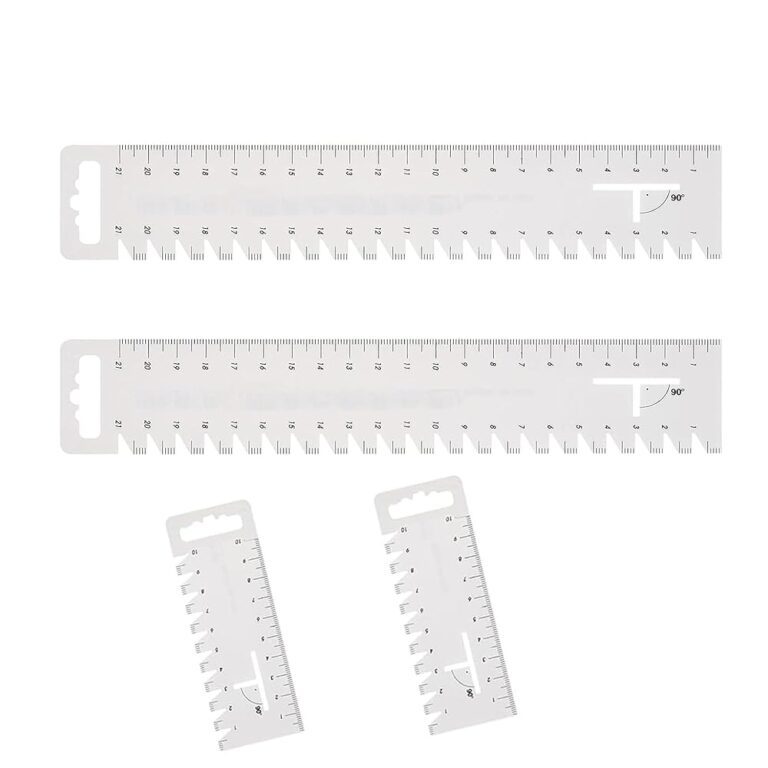 4-teiliges Set Nählineale, Handmaß, Schneiderlineal, Patchworklineal, Bügellineal – Zubehör für Nähprojekte zu Hause (21 cm + 10 cm)