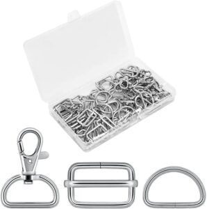 70-teiliges Nähzubehör für Taschen: Haken, Metallschnallen, D-Ringe, Gürtelschnallen und Karabinerhaken für die Reparatur von Handtaschen, Geldbörsen und Rucksäcken