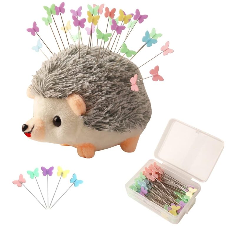 Amerson Igel-förmiges Nadelkissen – Süßer Pinnadelhalter mit 100 bunten Kopfnadeln, ideales Werkzeug für DIY-Nähprojekte, Stoffnadelhalter und Quilt-Zubehör für Handarbeiten