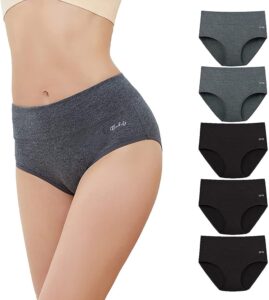 Anqier Damenunterhosen, 5er Set Hohe Taille Stretch Baumwolle Atmungsaktive und Weiche Panties für Frauen