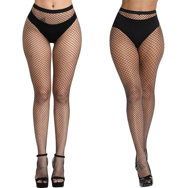 Aomig Schwarze Netzstrumpfhosen, 2er-Pack Fischernetz-Strümpfe, Elastische Hohe Taille Schenkelhohe Strümpfe, Modische Netzstrumpfhosen für Damen