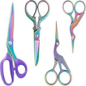Asdirne Nähscheren-Set mit Titanbeschichtung, professionelles Stoffscheren-Bundle, ultra-scharfe Edelstahlklingen, ergonomischer Griff, perfekt für Schneider, Stickerei und...