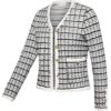 Belle Poque Damen Vintage Cardigan mit V-Ausschnitt, langen Ärmeln und Taschen