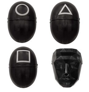 Boland - Maske - Auswahl aus 4 Motiven: Dreieck, Quadrat, Kreis oder Anführer, Soldat, Wächter, Spieler, Gesichtsmaske, koreanische Spielmaske, für Kostüm, Karneval und Mottopartys