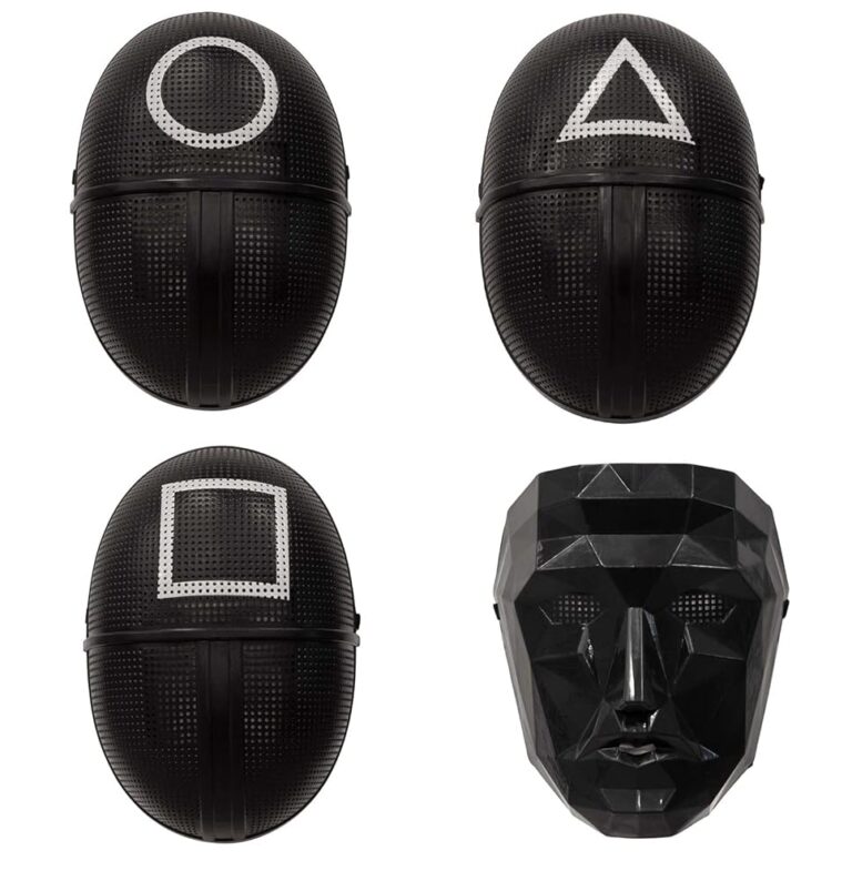 Boland - Maske - Auswahl aus 4 Motiven: Dreieck, Quadrat, Kreis oder Anführer, Soldat, Wächter, Spieler, Gesichtsmaske, koreanische Spielmaske, für Kostüm, Karneval und Mottopartys