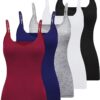 BQTQ 5er Set Damen Unterhemden Camisole mit V-Ausschnitt und verstellbaren Spaghettiträgern