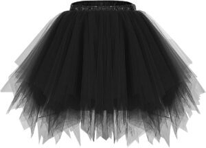 Bridesmay Damen Kurz Tüllrock - Ballett Tutu im 50er Rockabilly Stil für Karnevalskostüme
