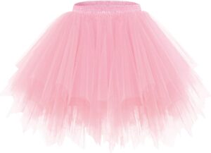 Bridesmay Damen Kurz Tüllrock Unterrock Ballett Tutu Rockabilly Minirock für Karneval Kostüm