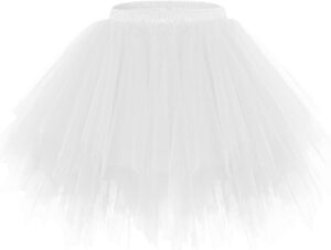 Bridesmay Damen Tüllrock Kurz - Ballett Tutu im Vintage 50er Rockabilly Stil für Karneval und Kostüme