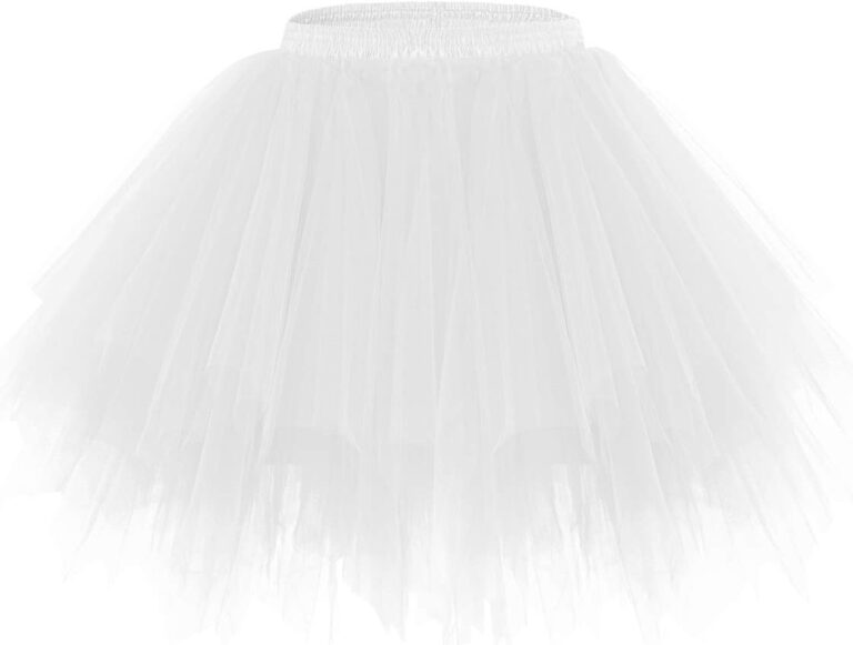 Bridesmay Damen Tüllrock Kurz - Ballett Tutu im Vintage 50er Rockabilly Stil für Karneval und Kostüme