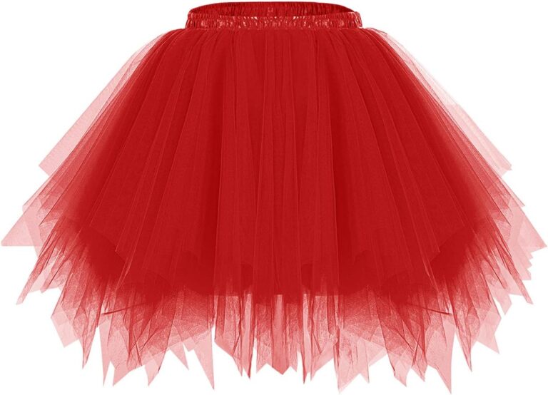 Bridesmay Damen Tüllrock – Kurzer Ballett Tutu im 50er Rockabilly Stil, Minirock für Karnevalskostüme