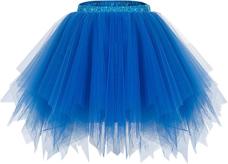 Bridesmay Damen Tüllunterrock Kurz Ballett Tutu im Retro 50er Rockabilly Stil Mini Rock für Karneval Kostüme