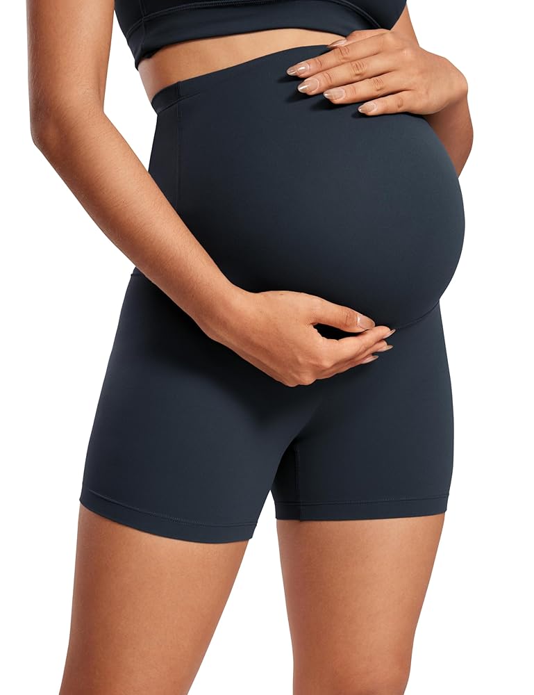 CRZ YOGA Damen Butterluxe Schwangerschafts-Shorts - Kurze Umstandsleggings für Yoga - 10cm/15cm