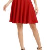 Damen Eleganter Plissee-Midi Rock mit Elastischem Taillenbund in A-Linie – Basic Skater Style