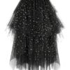 Dressever Damen Unregelmäßiger Mehrlagiger Tüllrock A-Linie Hohe Taille Faltenrock Ballett Tutu für Abschlussball, Partys und Karneval