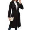 EFOGEP Damen Lange Trenchcoats für Herbst und Winter aus Faux Wildleder, mit langen Ärmeln, Gekerbtem Revers und Gürtel, lässiger, winddichter Mantel mit Taschen