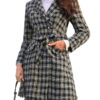 Eleganter knielanger Damen-Mantel von GRACE KARIN – Wintertrenchcoat in A-Linie mit Gürtel und Taschen für Herbst und Winter