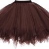 Girstunm Damen Tüllrock im 50er Jahre Vintage-Stil - Mehrfarbiger Petticoat, kurzer Tütü-Unterrock für Tanzkleider und Ballett