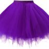 Girstunm Damen Tüllrock im 50er Vintage Stil – Mehrfarbiger Petticoat Tütü für Tanzkleider und Ballett, kurzer Unterrock