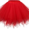 Girstunm Damen Tüllrock im Vintage-Stil der 50er Jahre - Bunter Petticoat, ideal als Unterrock für Tanzkleider, kurz, Ballett-Tütü
